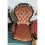 VICTORIAN MAHOGANY ARMCHAIR,