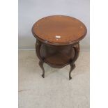 A GOOD VICTORIAN MAHOGANY AND MARQUETRY OCCASIONAL TABLE,