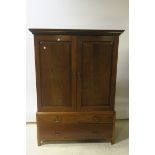 A GEORGIAN STYLE MAHOGANY WARDROBE,