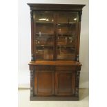 A VICTORIAN MAHOGANY BOOKCASE,