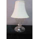 A WATERFORD HOBNAIL CUT TABLE LAMP,