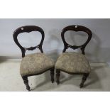 A SET OF SIX GEORGIAN STYLE MAHOGANY FRAMED DINING ROOM CHAIRS,