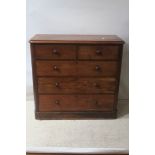 A VICTORIAN MAHOGANY CHEST OF DRAWERS,