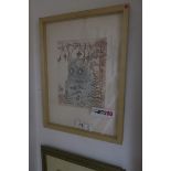 GEMMA ANDERSON Bolus owl Copper plate etching 31cm x 24cm