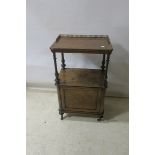 A VICTORIAN BURR WALNUT SIDE CABINET,