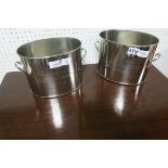 A PAIR OF PLATED ICE BUCKETS,