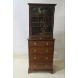 A 19th CENTURY MAHOGANY CABINET ON CHEST,