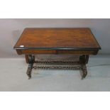 A VICTORIAN ROSEWOOD MARQUETRY AND PARQUETRY OCCASIONAL TABLE,