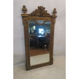 A 19th CENTURY GILTWOOD PIER VIEW MIRROR,