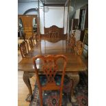 A GEORGIAN STYLE MAHOGANY DINING ROOM TABLE,