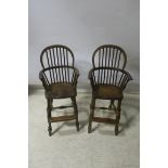 A PAIR OF WINDSOR CHILDRENS HIGH CHAIRS,