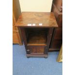 A MAHOGANY FRAMED BEDSIDE LOCKER, early 20th century,