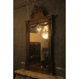 A 19th CENTURY OVERMANTLE MIRROR,