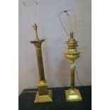 A BRASS FRAMED TABLE LAMP,