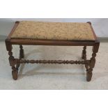 A VICTORIAN MAHOGANY FRAMED SEAT,