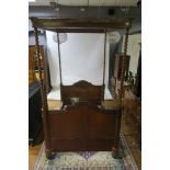 A VICTORIAN MAHOGANY FOUR POSTER BED,