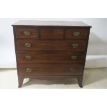 A GOOD GEORGIAN MAHOGANY AND SATINWOOD INLAID CHEST OF DRAWERS,