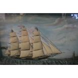 A VICTORIAN SHIP MODEL, in glass case,