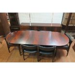 AN EIGHT PIECE DESIGNER ROSEWOOD DINING ROOM SUITE,