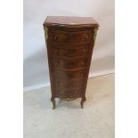 A CONTINENTAL KINGWOOD AND GILT BRASS MOUNTED TALLBOY,