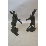 A PAIR OF CAST BRONZE FIGURES,