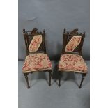 A PAIR OF 19th CENTURY MAHOGANY SIDE CHAIRS,