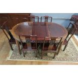 A SEVEN PIECE CHINESE ROSEWOOD DINING ROOM SUITE,