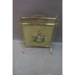 A 19th CENTURY BRASS FIRESCREEN,