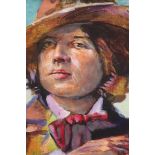 TOM BYRNE Portrait of Oscar Wilde Oil on board Signed lower right 31cm (h) x 24cm (w)