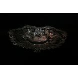 A PIERCED SILVER BASKET, of oval outline,