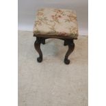 A 19th CENTURY ROSEWOOD STOOL,