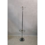 A CHROME HAT COAT AND STICK STAND,