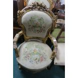 A PAIR OF CONTINENTAL GILTWOOD CHAIRS,