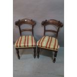 A GOOD SET OF FOUR WILLIAM IV MAHOGANY DINING CHAIRS,