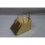 A GOOD 19th CENTURY BRASS SWING HANDLE FUEL BIN,