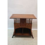 AN ARTS AND CRAFTS POKER WORK TABLE,