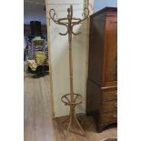 A BENTWOOD HAT COAT AND STICK STAND,