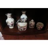 A COLLECTION OF MASON'S MANDALAY PATTERN CHINA, comprising table lamp, vases, flask, etc.