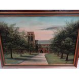 F Johnson, St Wilfred's Church Harrogate, Oil on canvas, Signed, 16 x 24 ins..