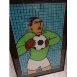 Paul Niszczak, Goalie, Mixed-media, Signed, 32 x 20 ins..