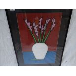 Paul Niszczak, Still life flowers, Mixed media, Signed and dated '89, 32 x 14 ins..
