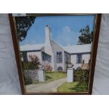 Alan Kay, Old Bermuda House, Oil on board, Signed, 10.5 x 9 ins.., see label verso