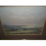 David Byrne, Looking towards Langness, Coloured chalks, Signed, 10.5 x 14.5 ins.
