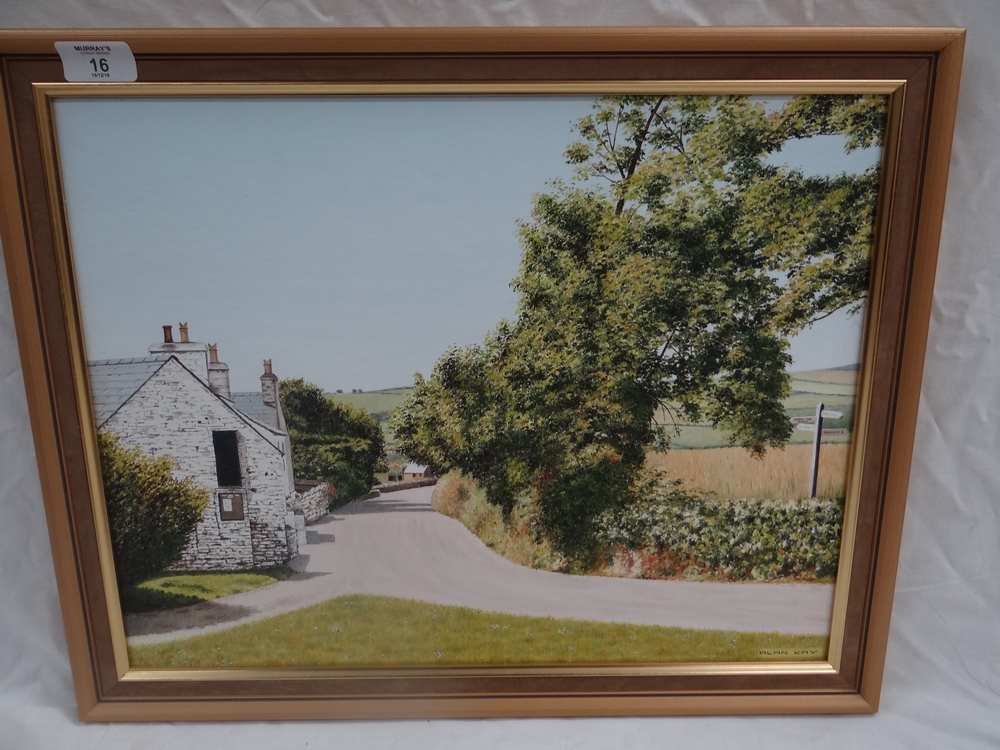 Alan Kay, A view from Maughold, Oil on board, Signed label verso, 15 x 18 ins.. - Image 2 of 3