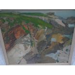 Ian Simpson, Port Gaverne, Oil on board, Signed, label verso, 20 x 24 ins..