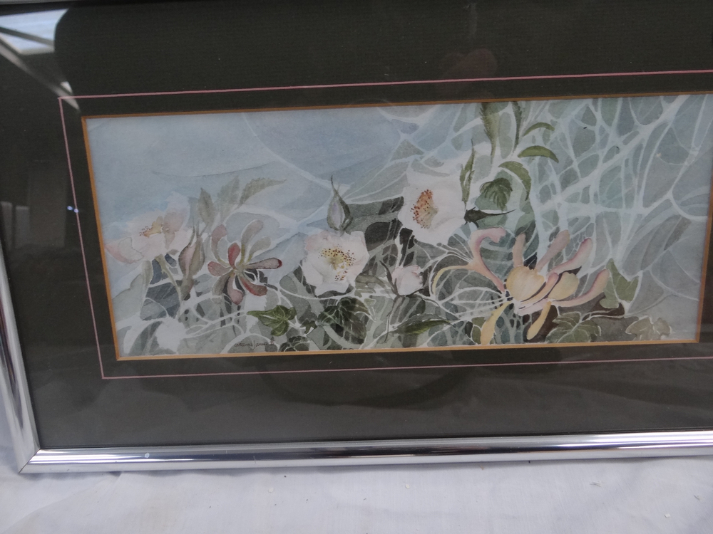 Catherine James, July hedge, Watercolour, Signed, dated '85, 5 x 11.5 ins..