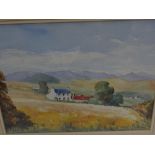 M D Oates, Manx farm, Watercolour, Signed, 11 x 15 ins..
