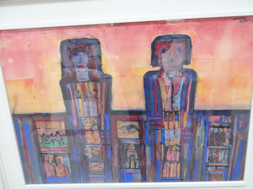 Michael Rothenstein 1908-1993, Two figures, Watercolour / collage, Signed, see gallery label