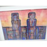 Michael Rothenstein 1908-1993, Two figures, Watercolour / collage, Signed, see gallery label