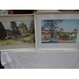 S Buckley, 1) St Anthony in the Fell, 2) January at Barber Green Cartmell, Watercolours, Signed,